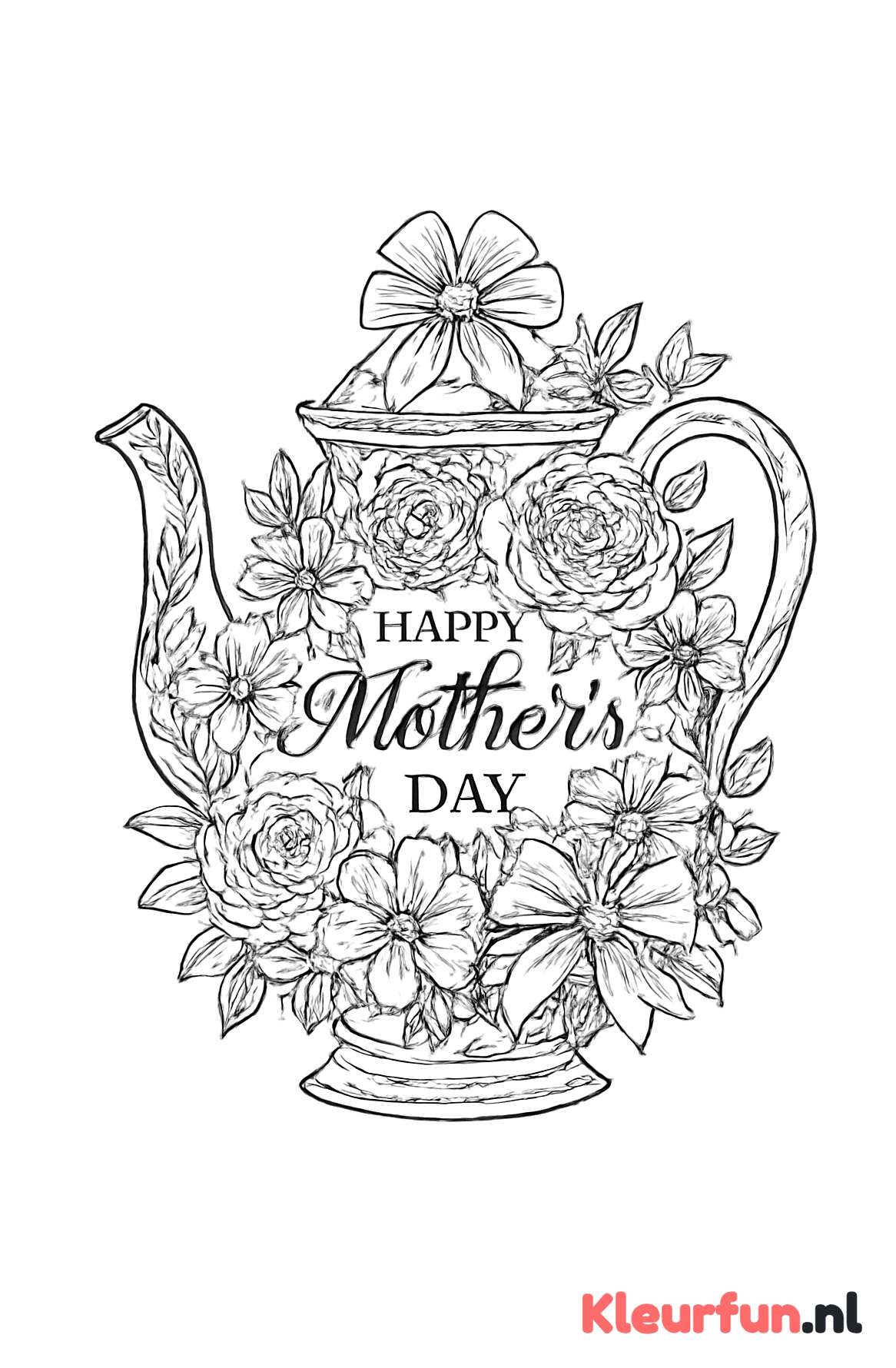 Elegante Theepot met Bloemen en Strikken