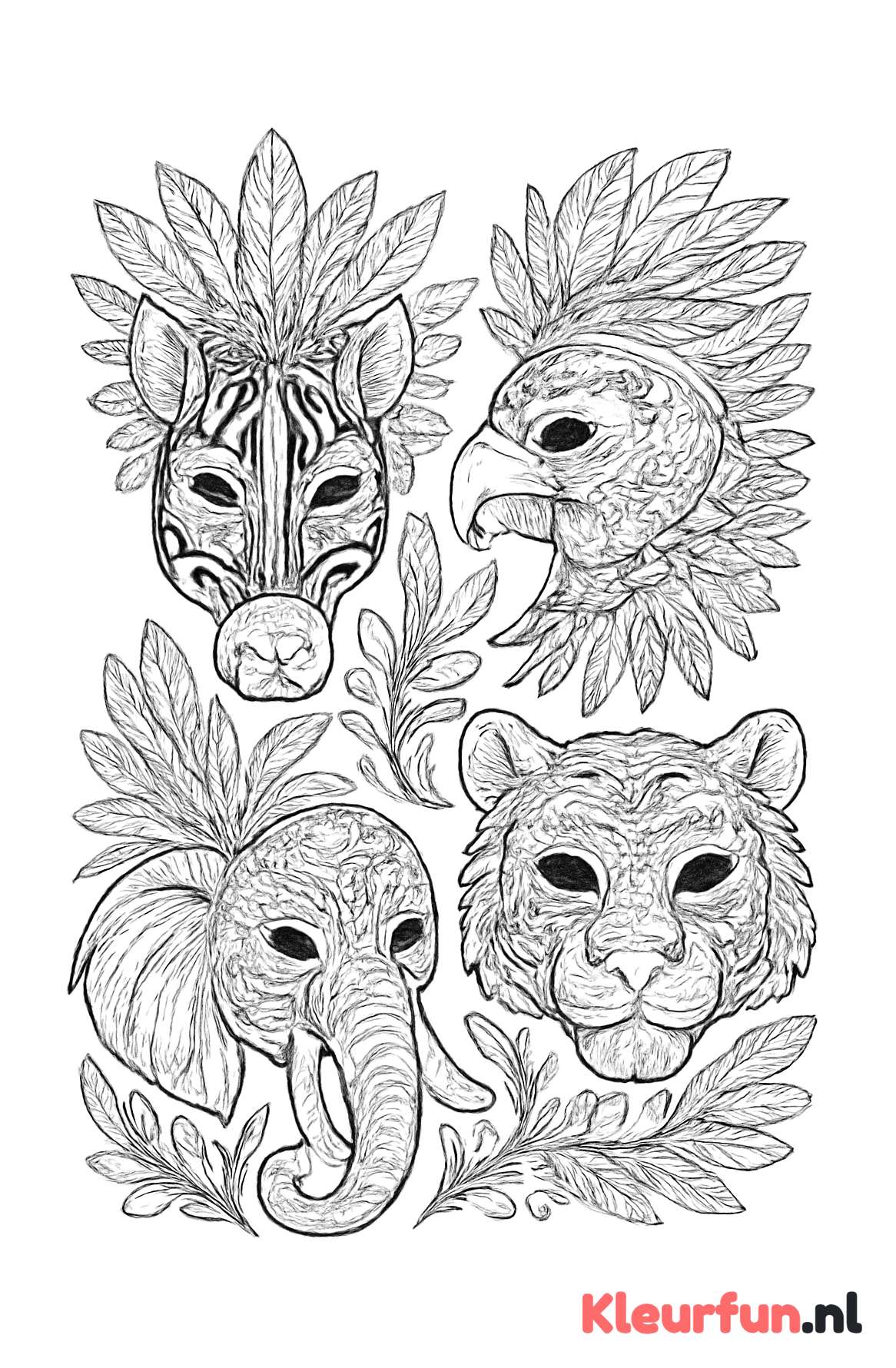 Exotische dierenmaskers voor carnaval