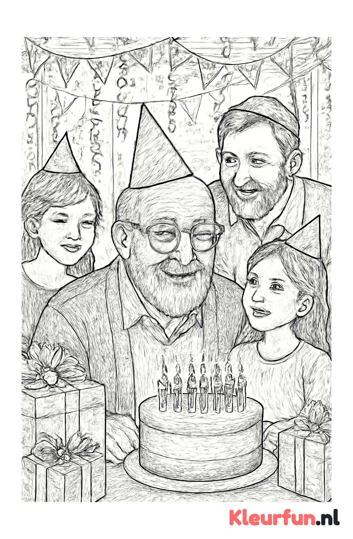 Familie verjaardagsfeest voor opa