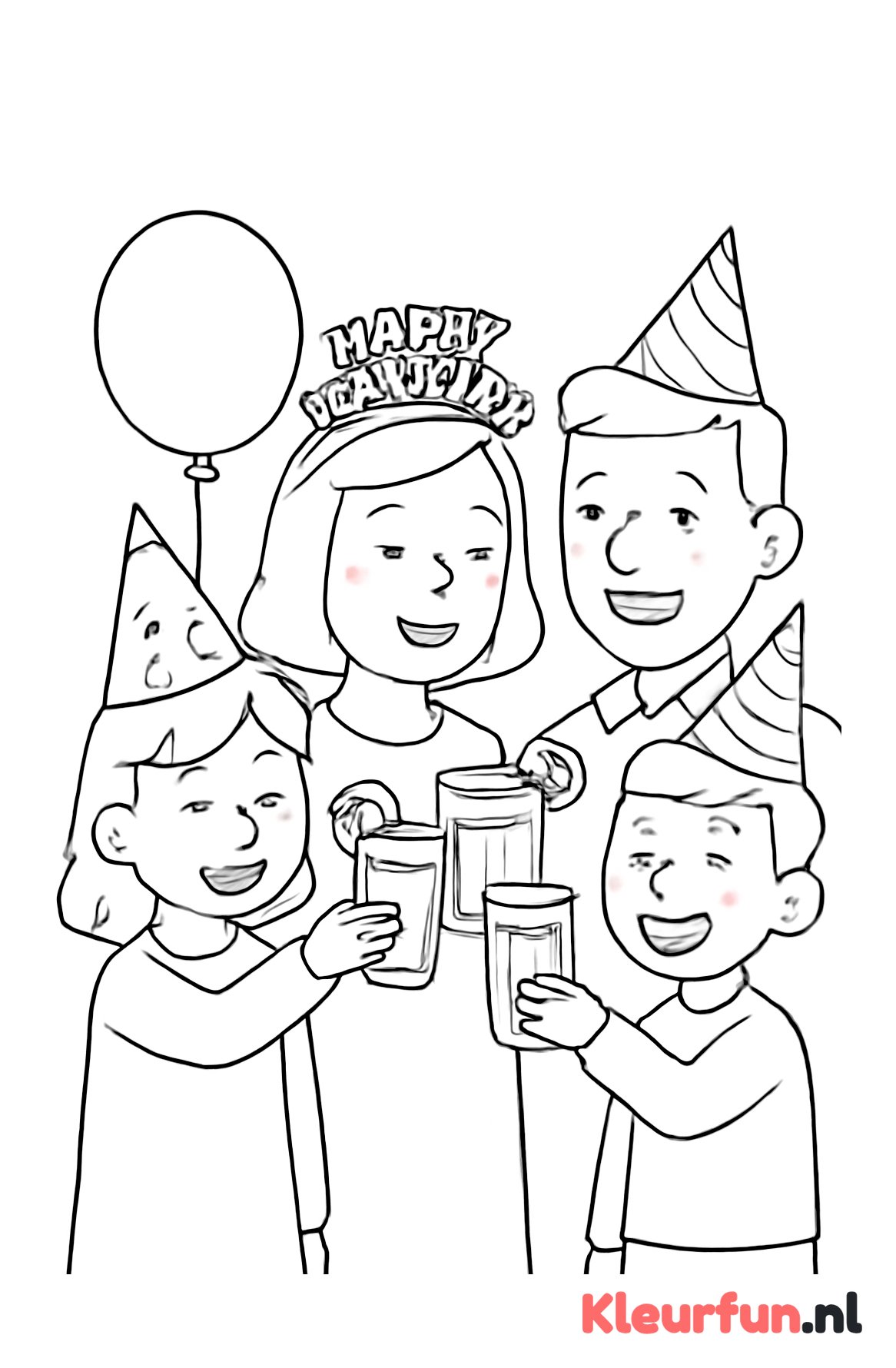 Familie toast op Nieuwjaar