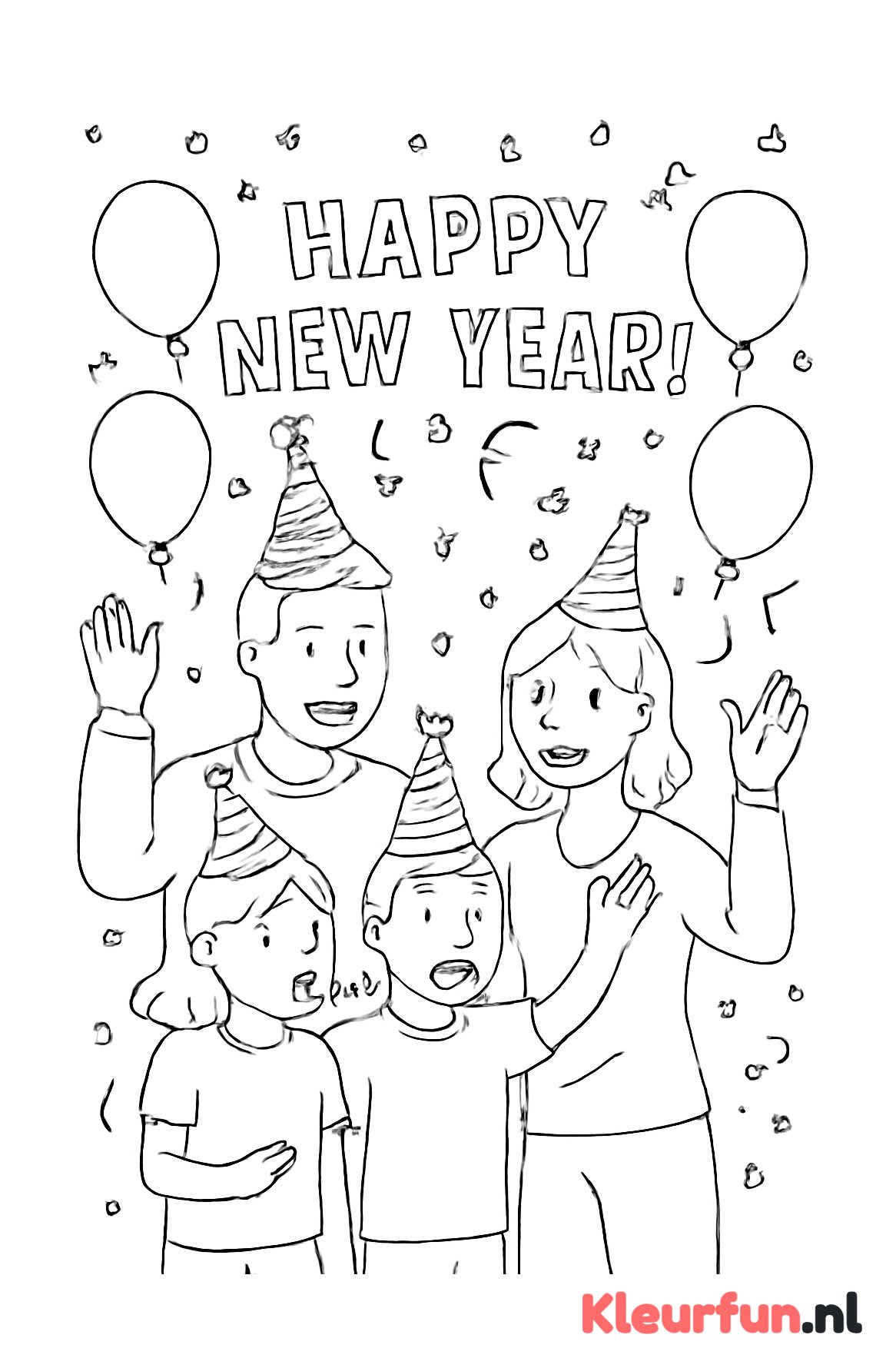 Familie viert nieuwjaar met feest