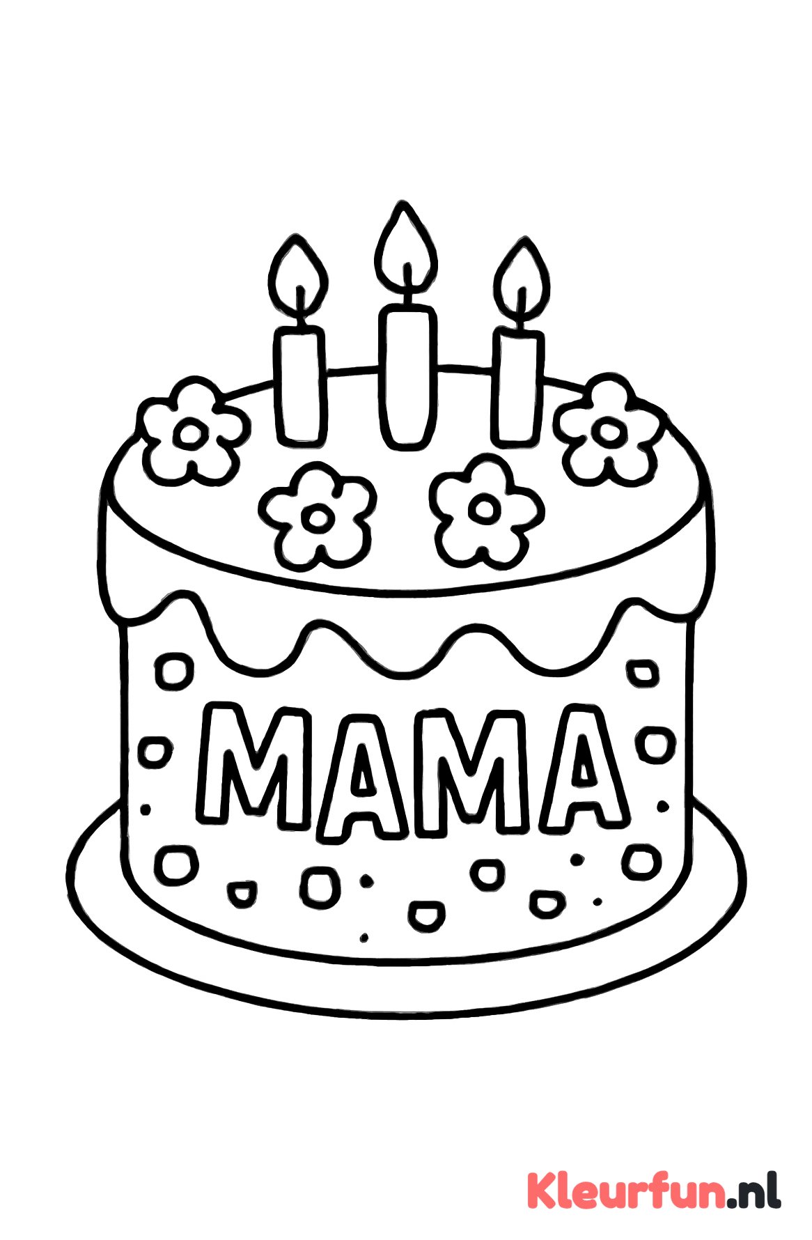 Familietaart met 'Mama' tekst