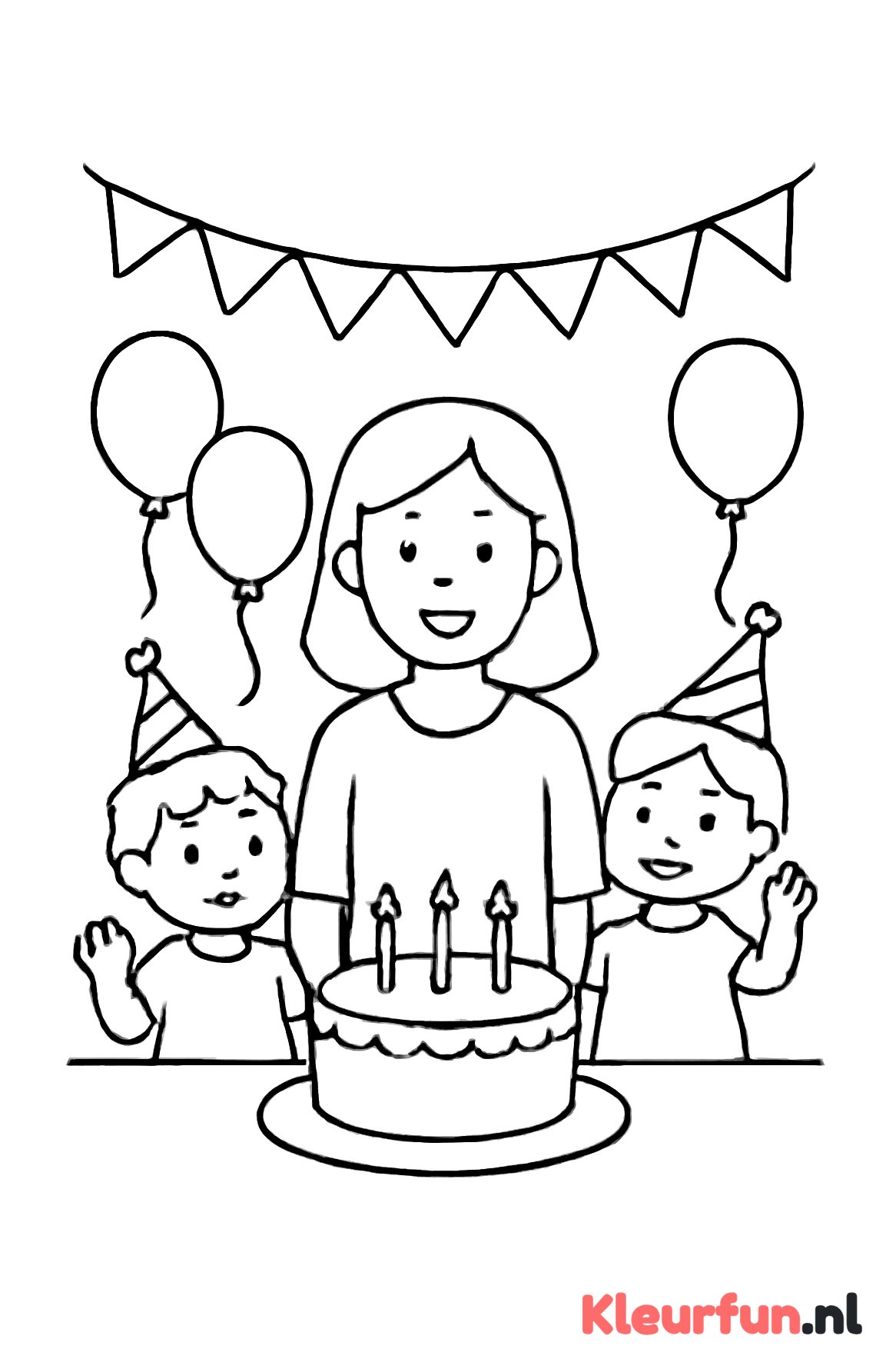 Verjaardagsfeest met mama en kinderen