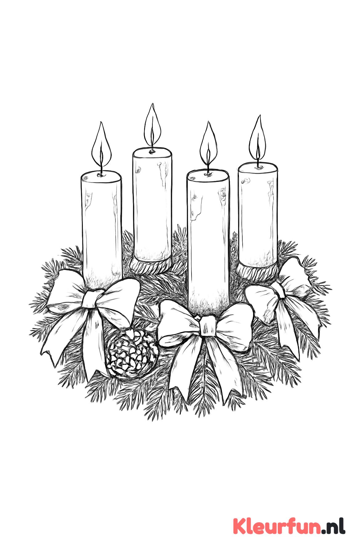 Feestelijke Adventskrans met Kaarsen