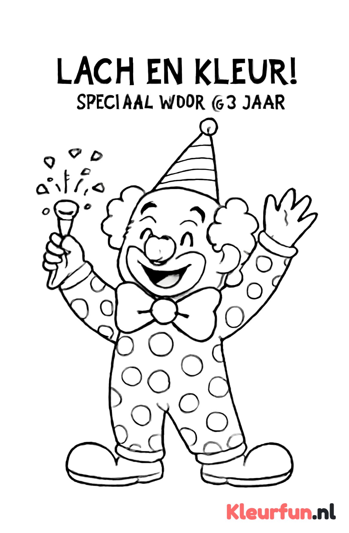 Feestelijke clown met strik en hoed