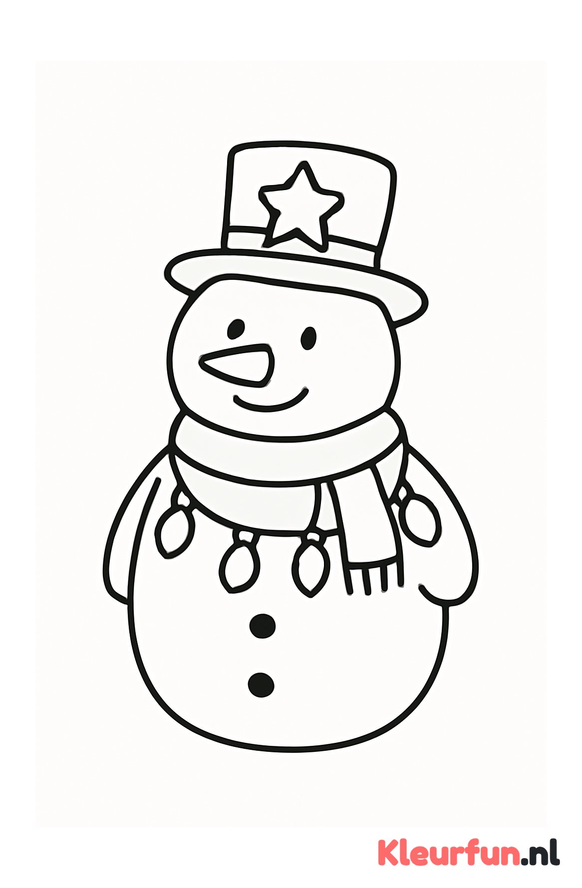 Feestelijke sneeuwpop met kerstlichtjes