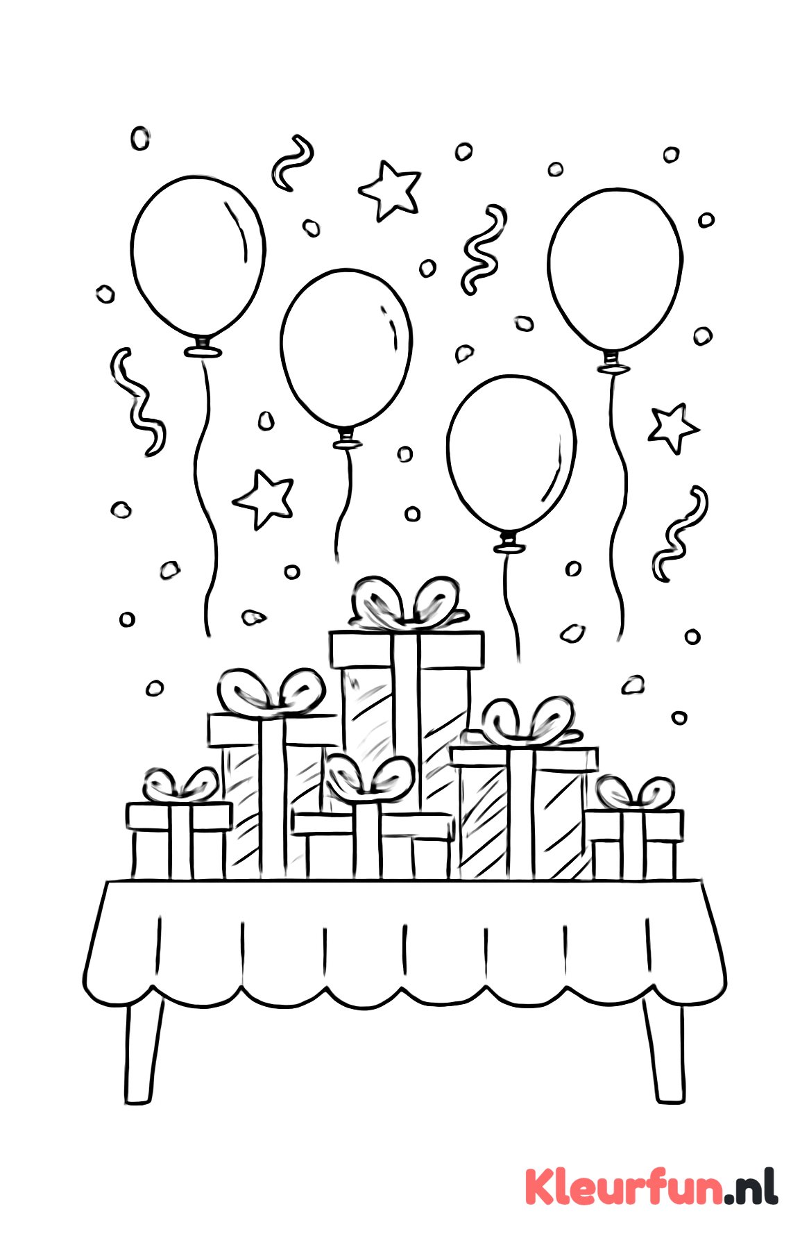 Feestelijke tafel met cadeautjes