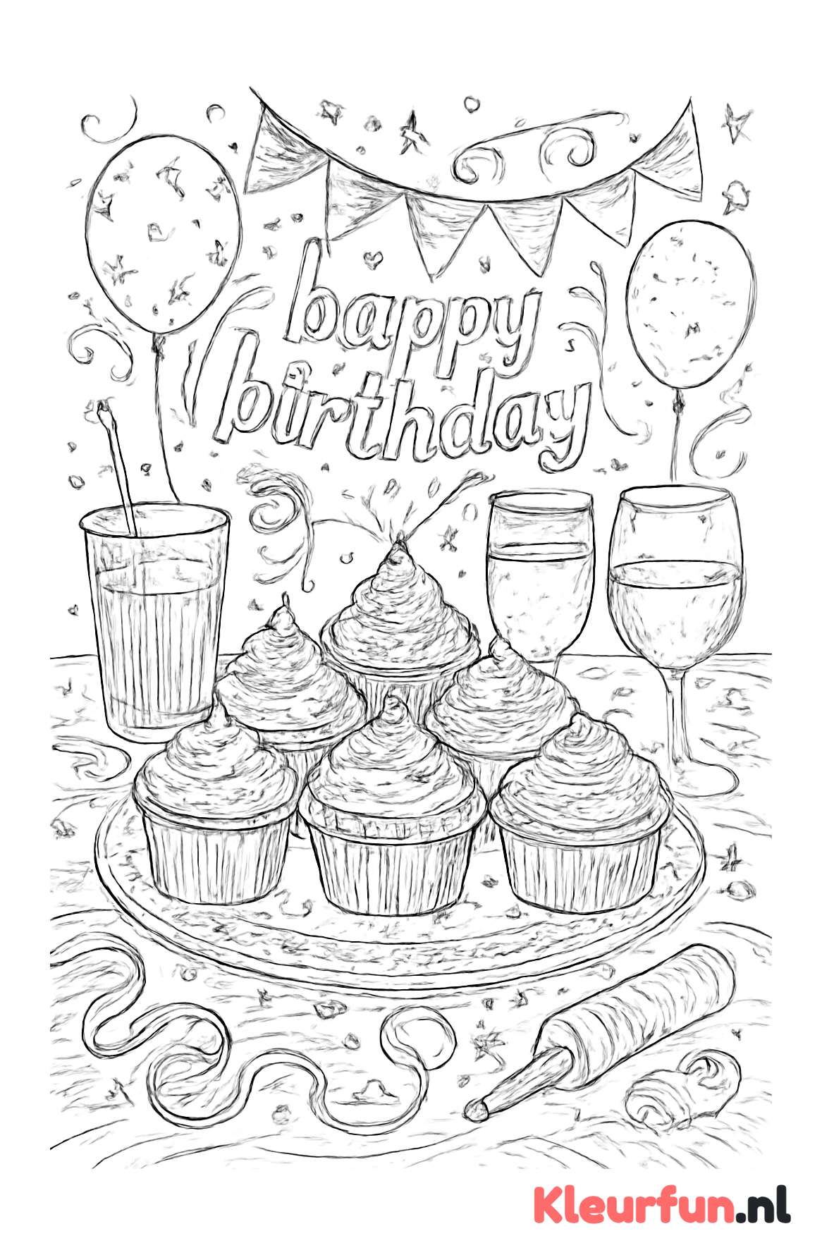 Feestelijke tafel met cupcakes