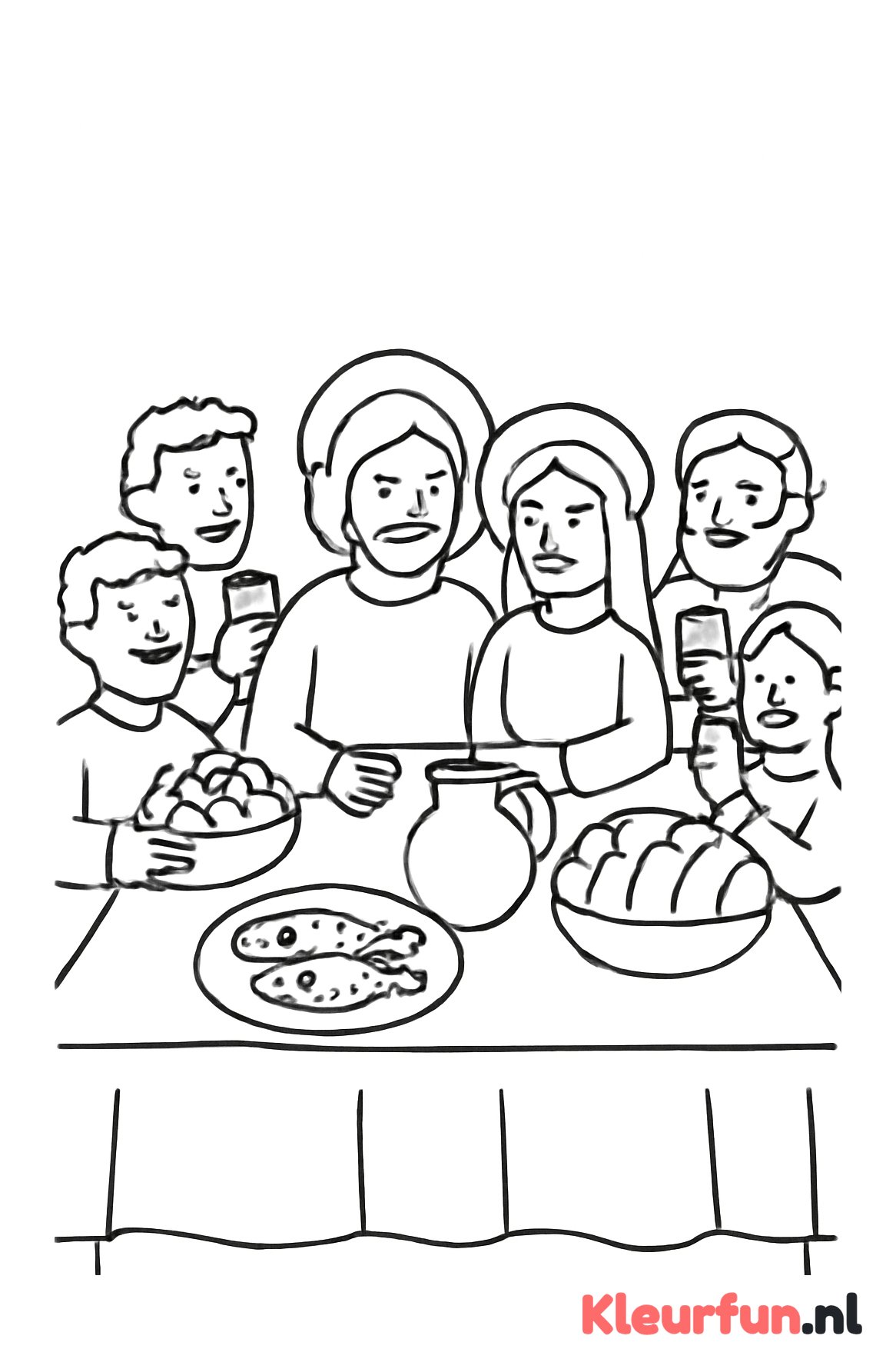 Bruiloft te Kana - Feestelijke trouwtafel met gasten