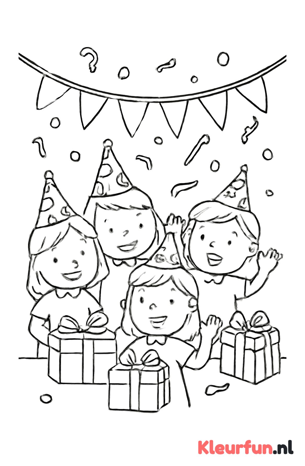 Verjaardagsfeestje met kinderen en cadeautjes