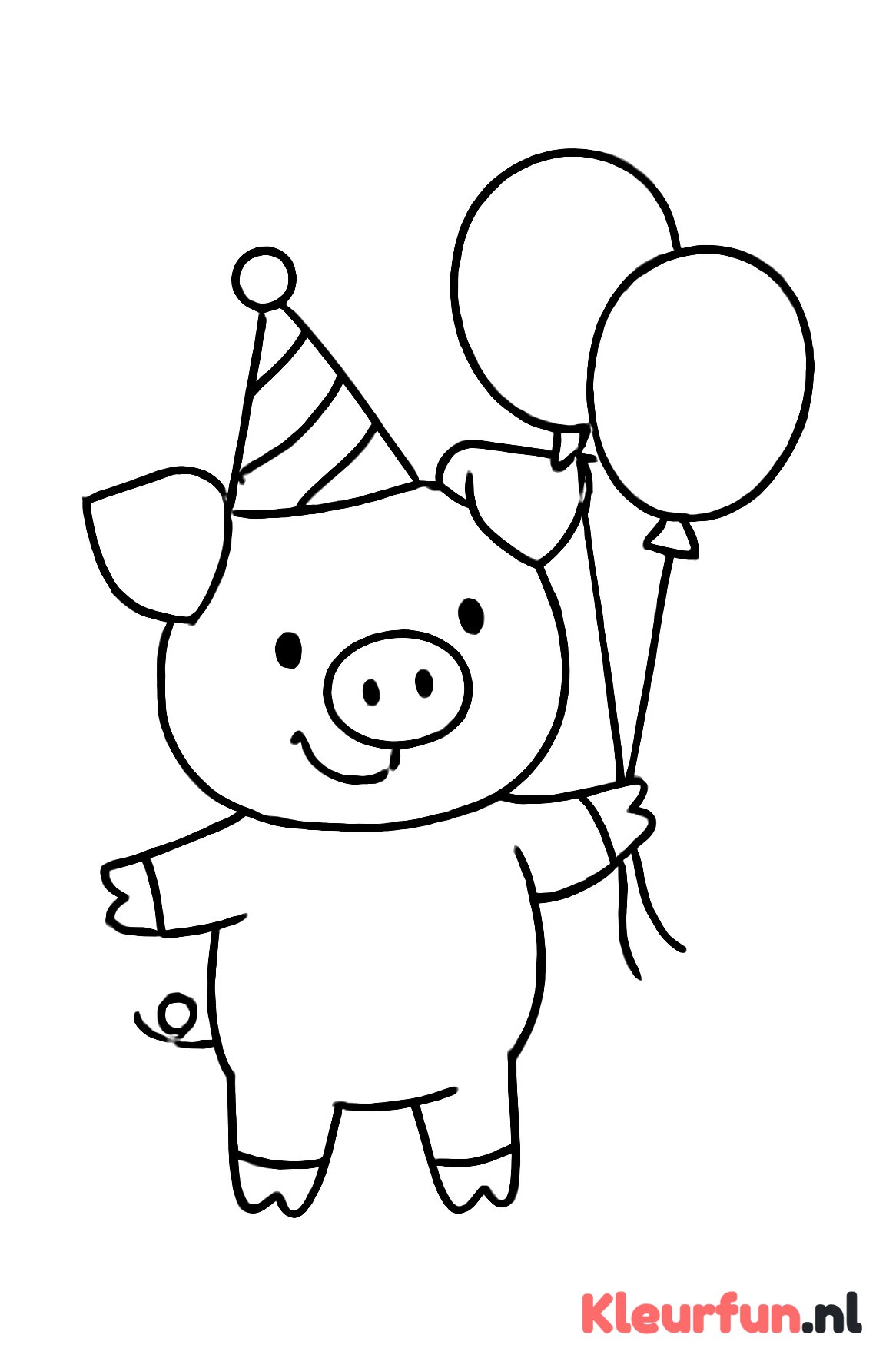 Feestvarken met ballonnen