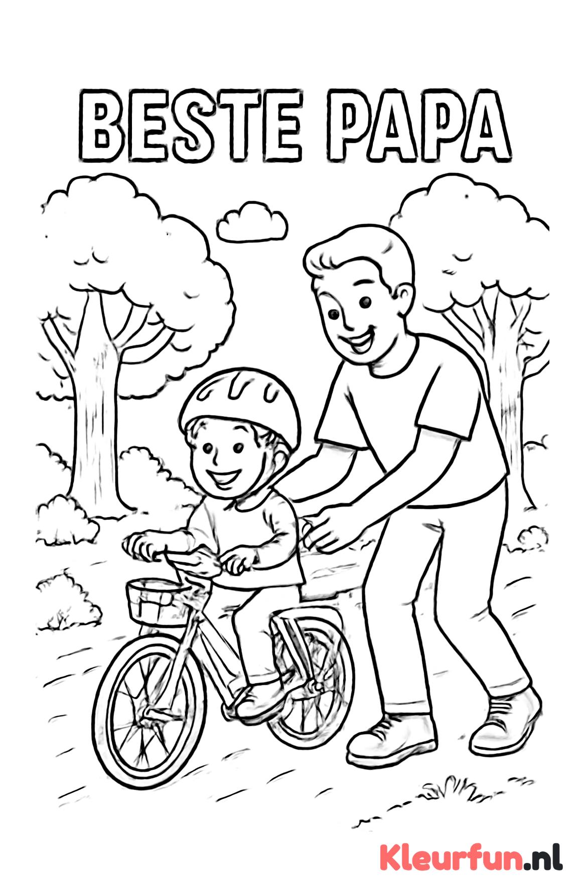 Met papa leren fietsen