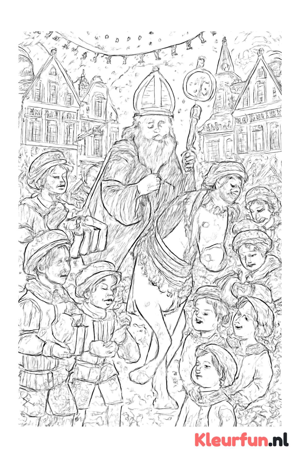 Gedetailleerde Welkom Sinterklaas scène
