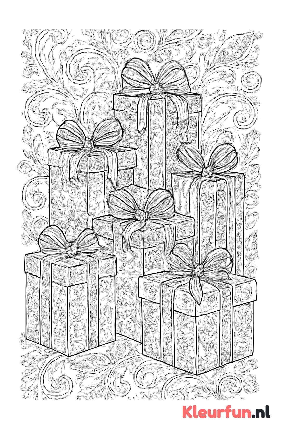 Gedetailleerde stapel cadeautjes