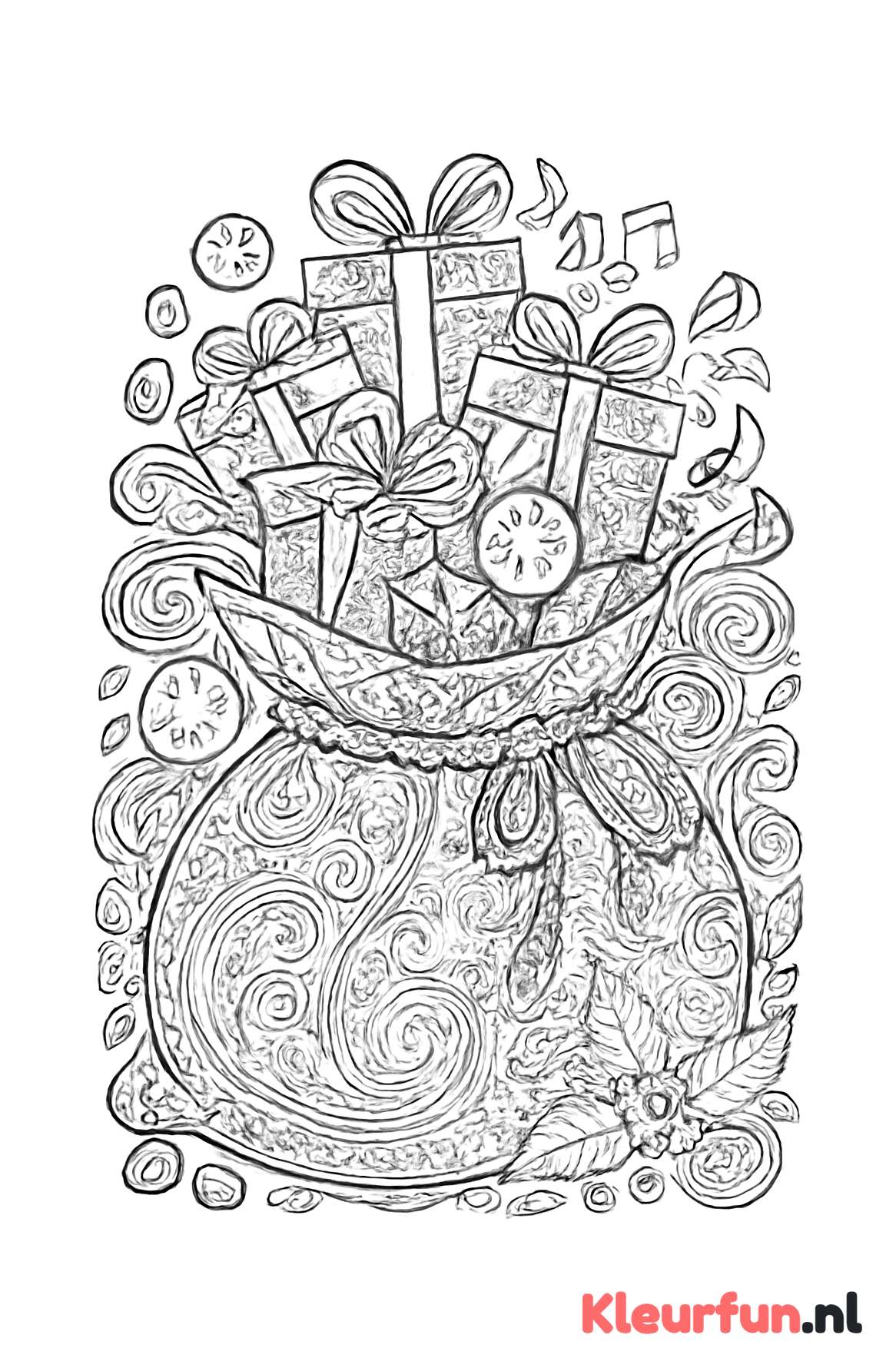 Gedetailleerde zak van Sinterklaas