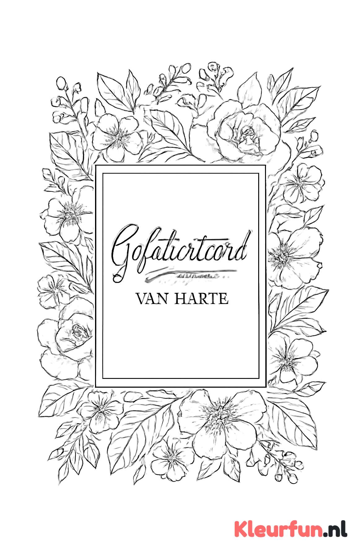 Gefeliciteerd kaart met bloemen en tekst