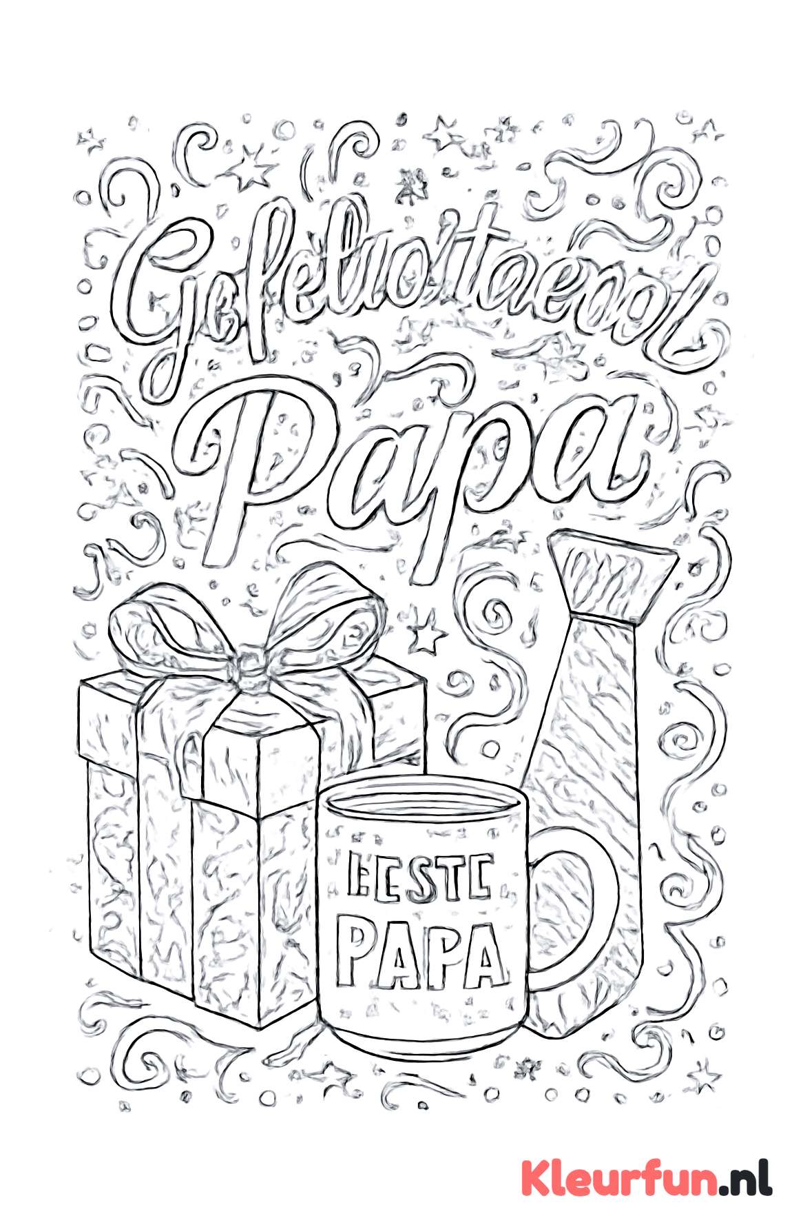 Gefeliciteerd Papa met Cadeaus en Stropdas