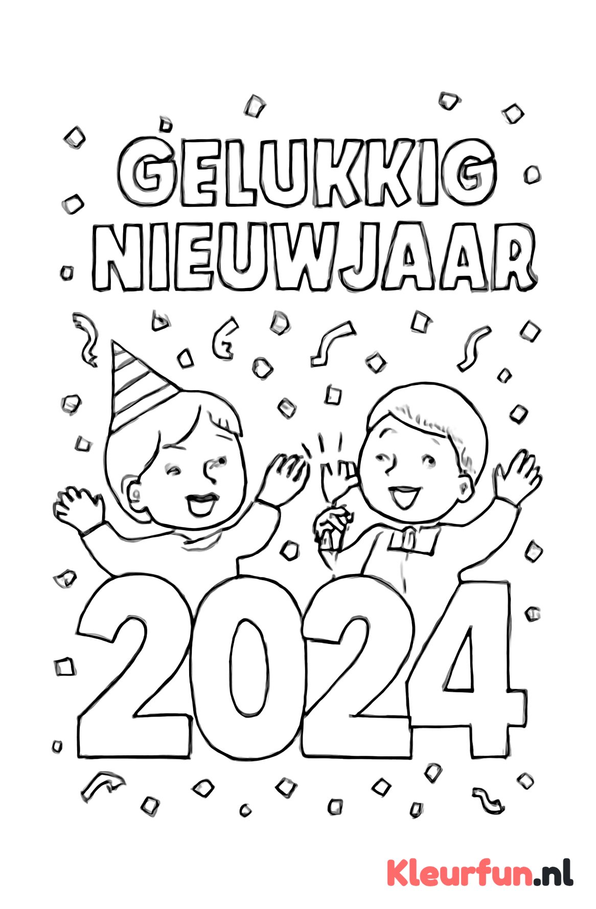Gelukkig Nieuwjaar met confetti
