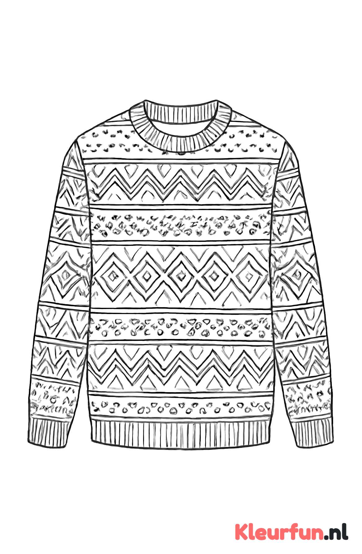 Kersttrui met geometrische patronen