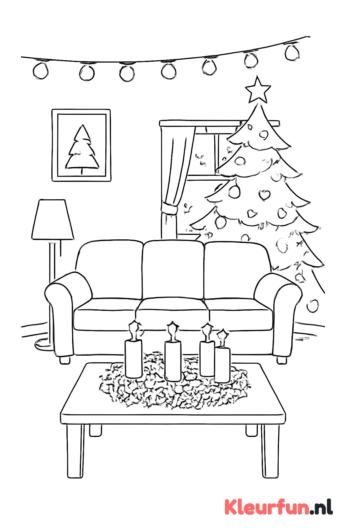 Gezellige Woonkamer met Adventsdecoratie