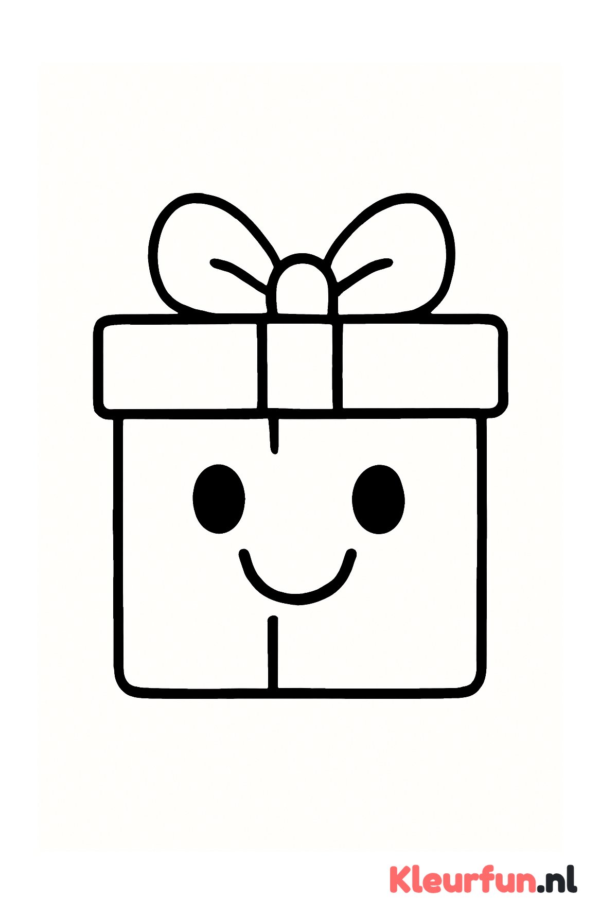 Groot cadeau met vrolijk gezicht