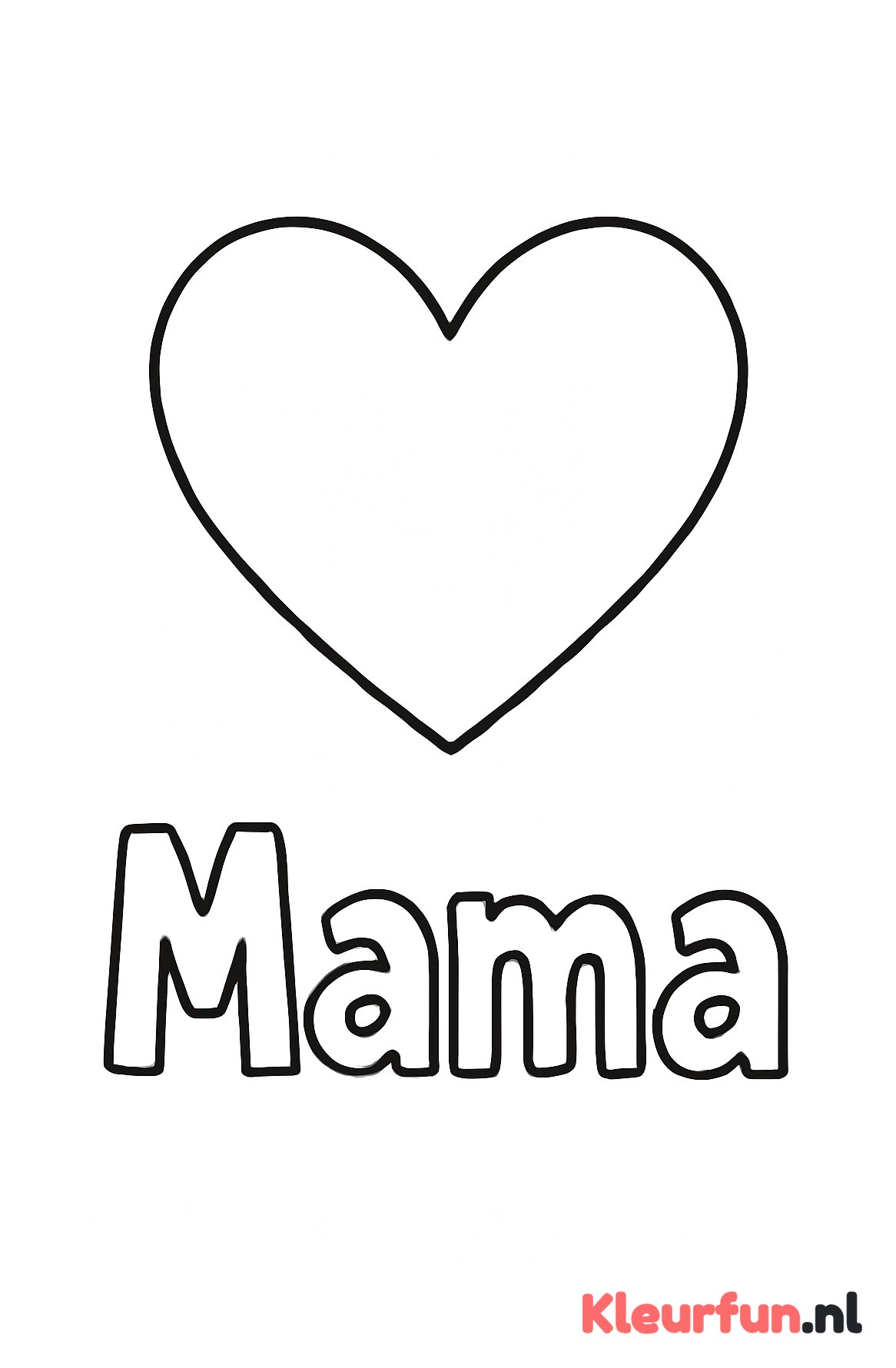 Groot hart met tekst Mama