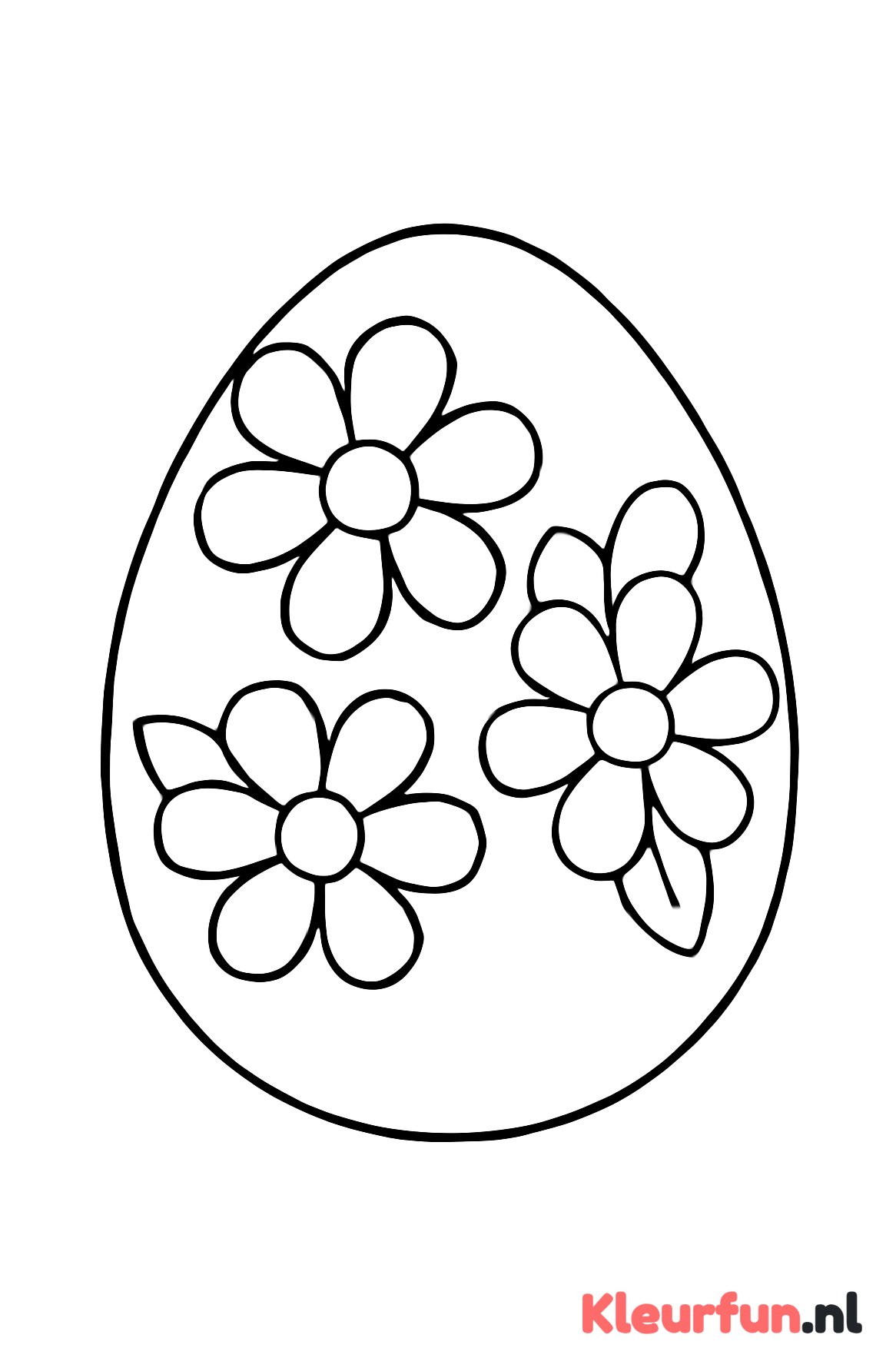 Groot paasei met bloemen