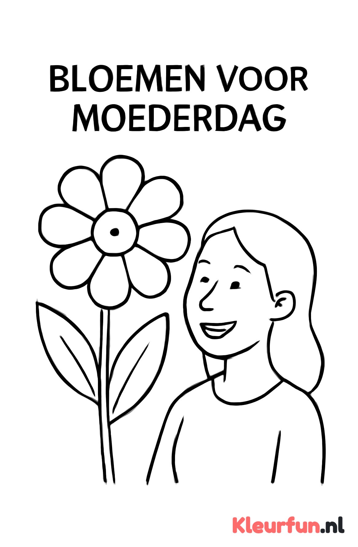 Grote bloem en lieve moeder bij Moederdag