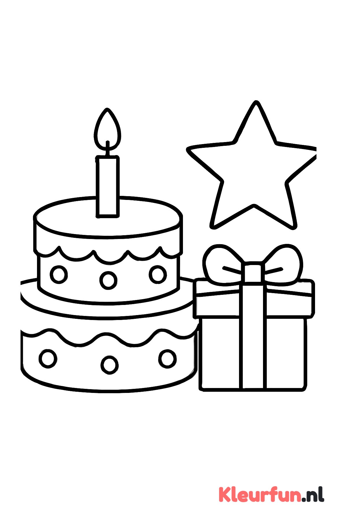 Cake, cadeau en ster voor mama