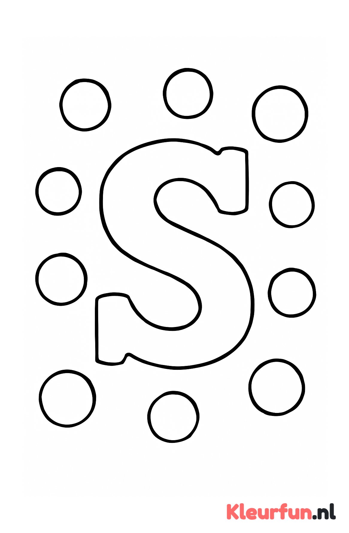 Grote chocoladeletter S met stippen