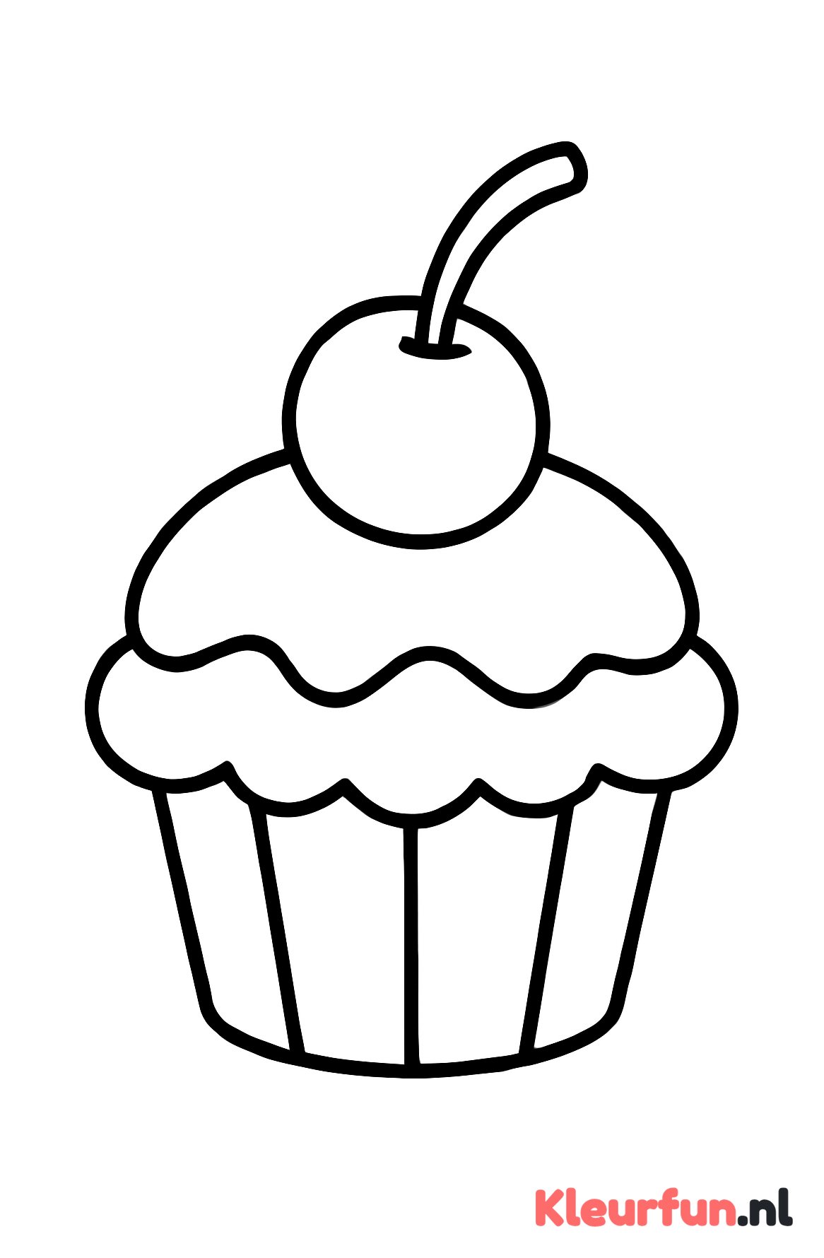Grote cupcake met kers