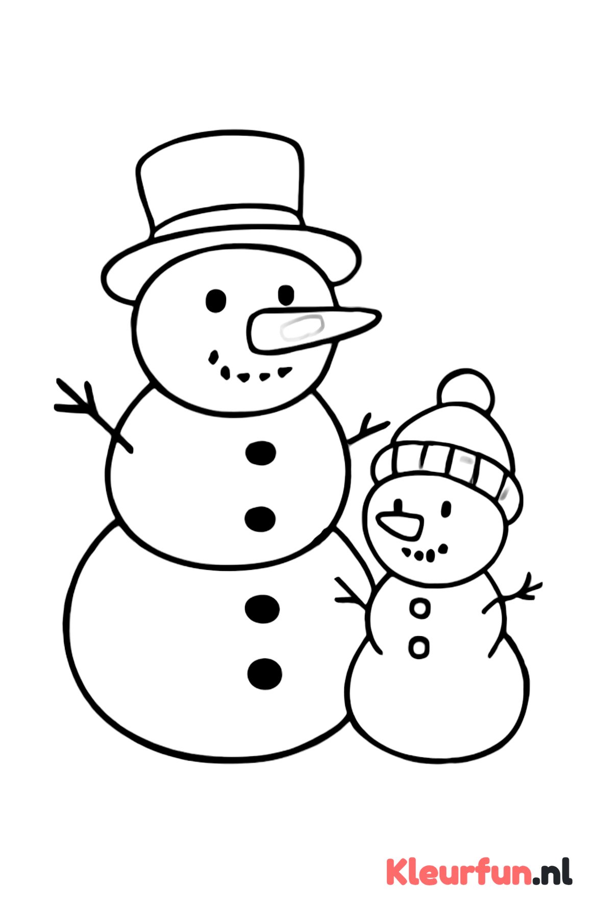 Grote en kleine sneeuwpop