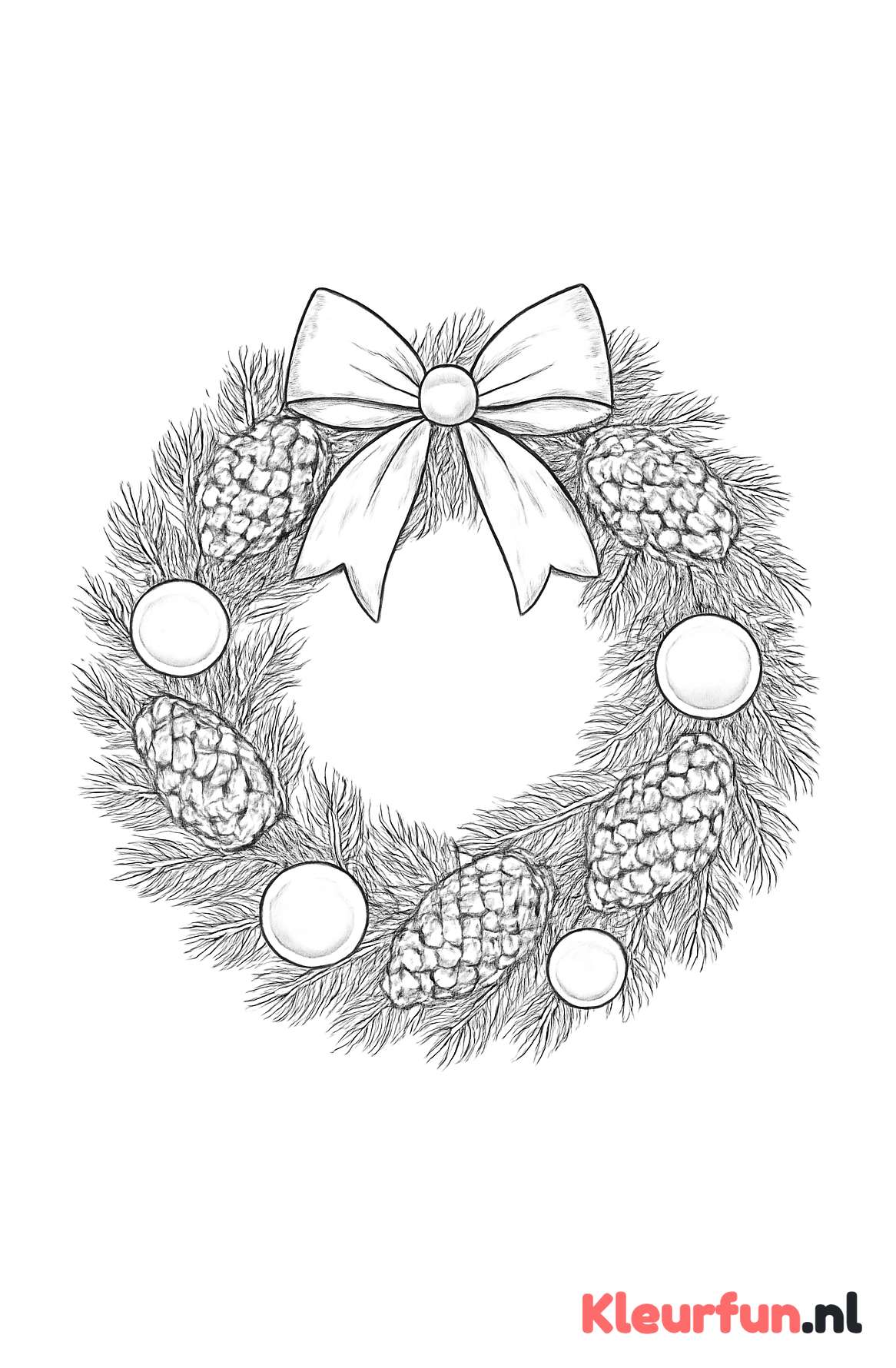 Grote kerstkrans met versiering