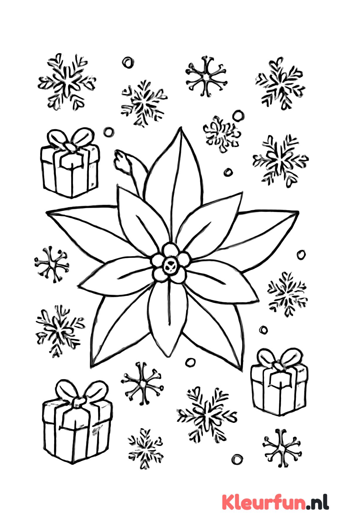 Grote kerstster met cadeautjes