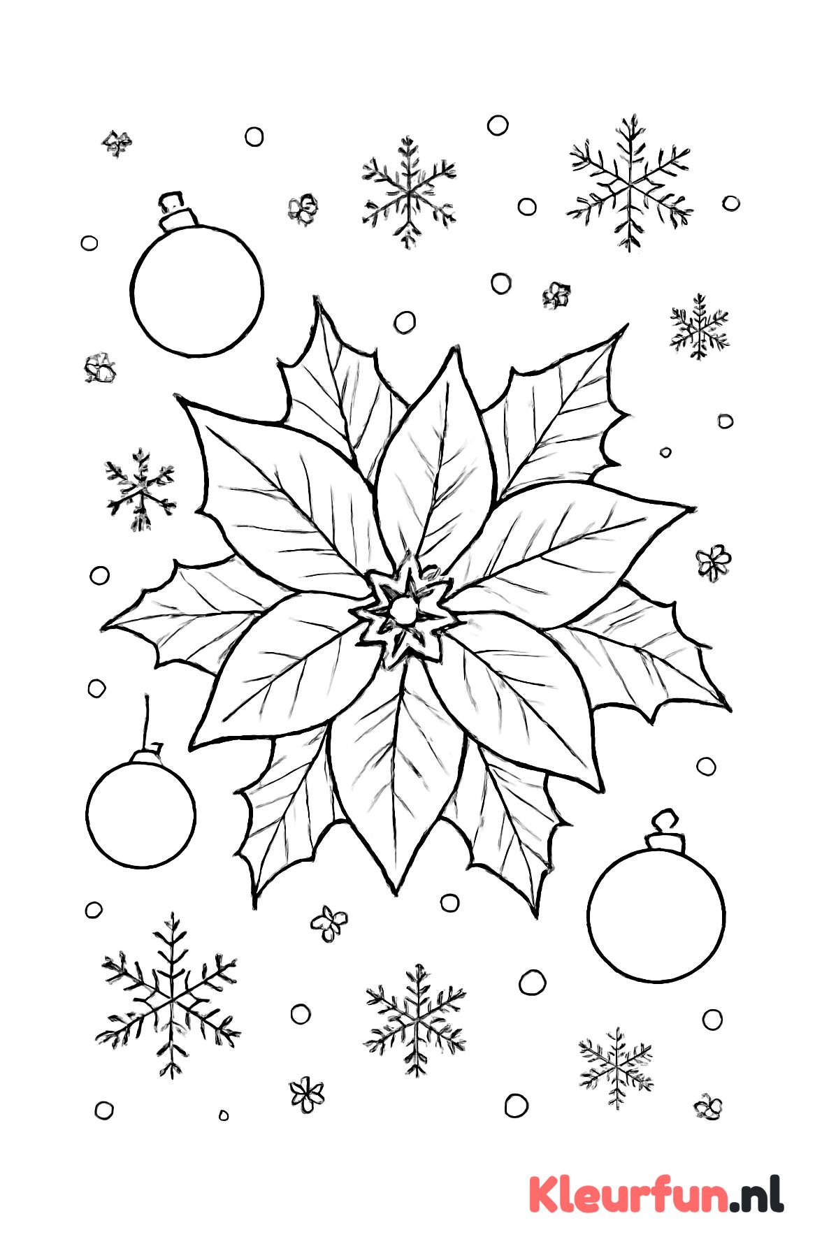 Grote kerstster met sneeuwvlokken
