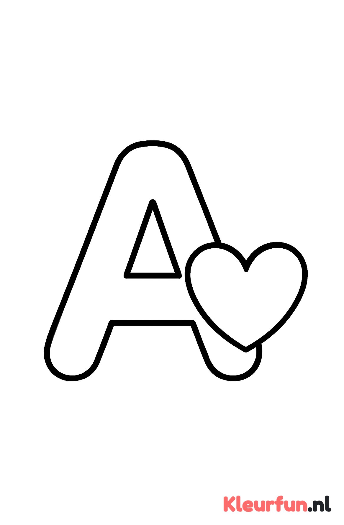 Grote letter A met hartje