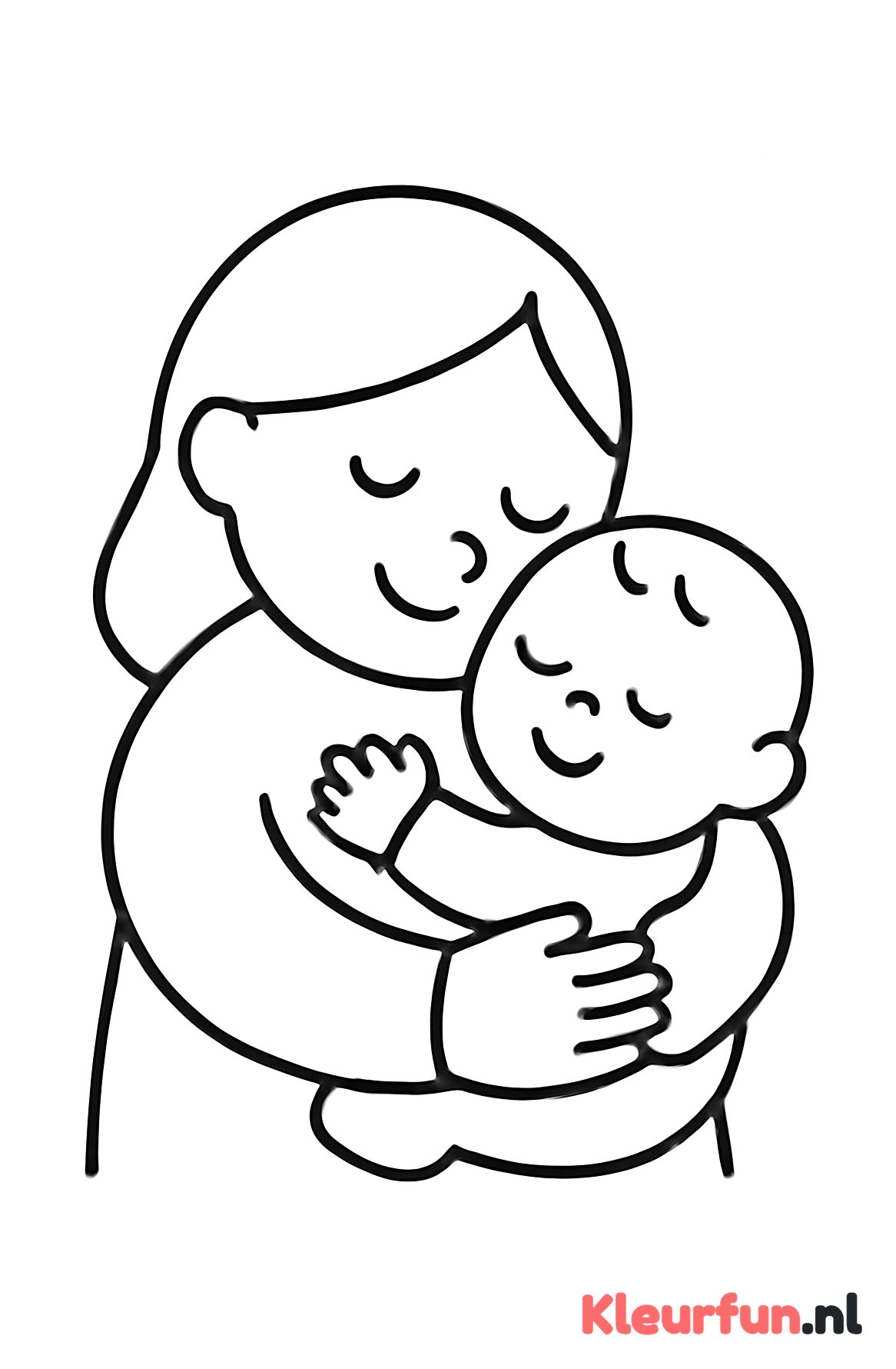 Mama en baby omhelzing