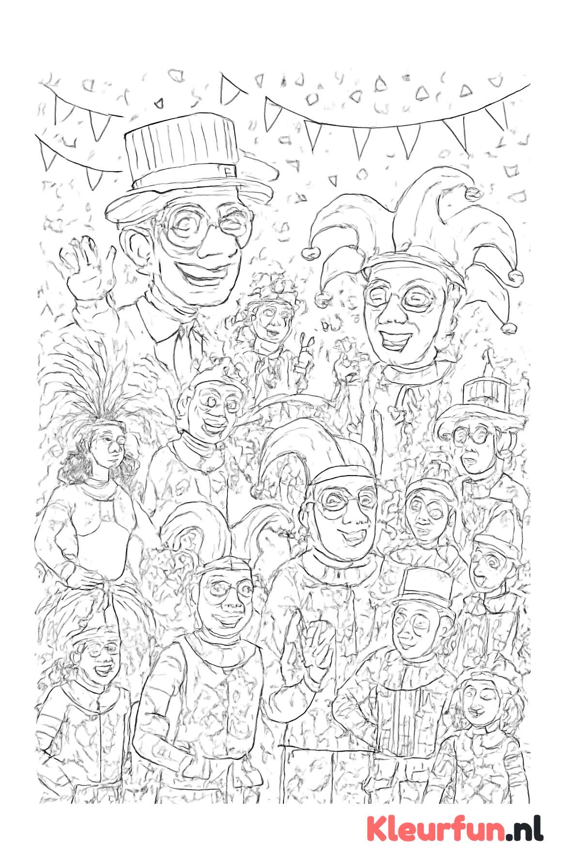 Grote carnavalsoptocht met praalwagens
