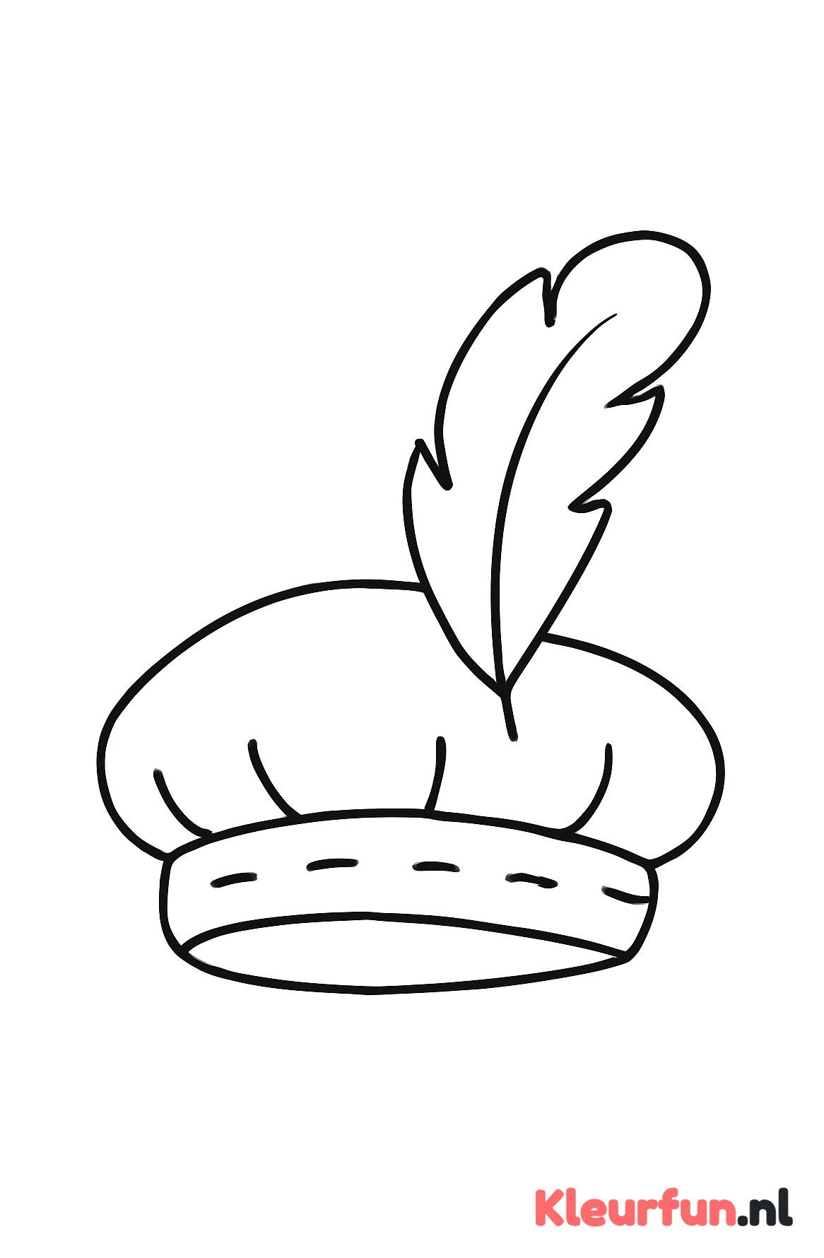 Grote pietenmuts met veer