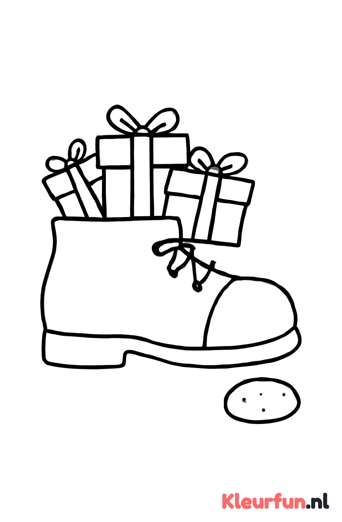 Grote schoen met cadeautjes