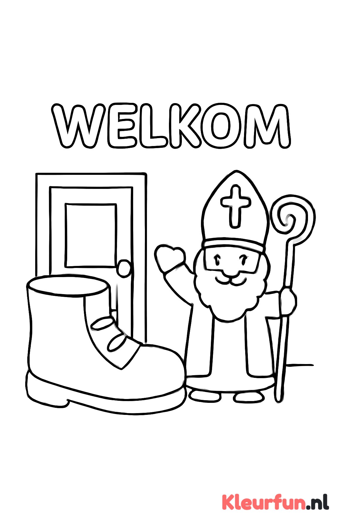 Grote schoen en welkom Sinterklaas