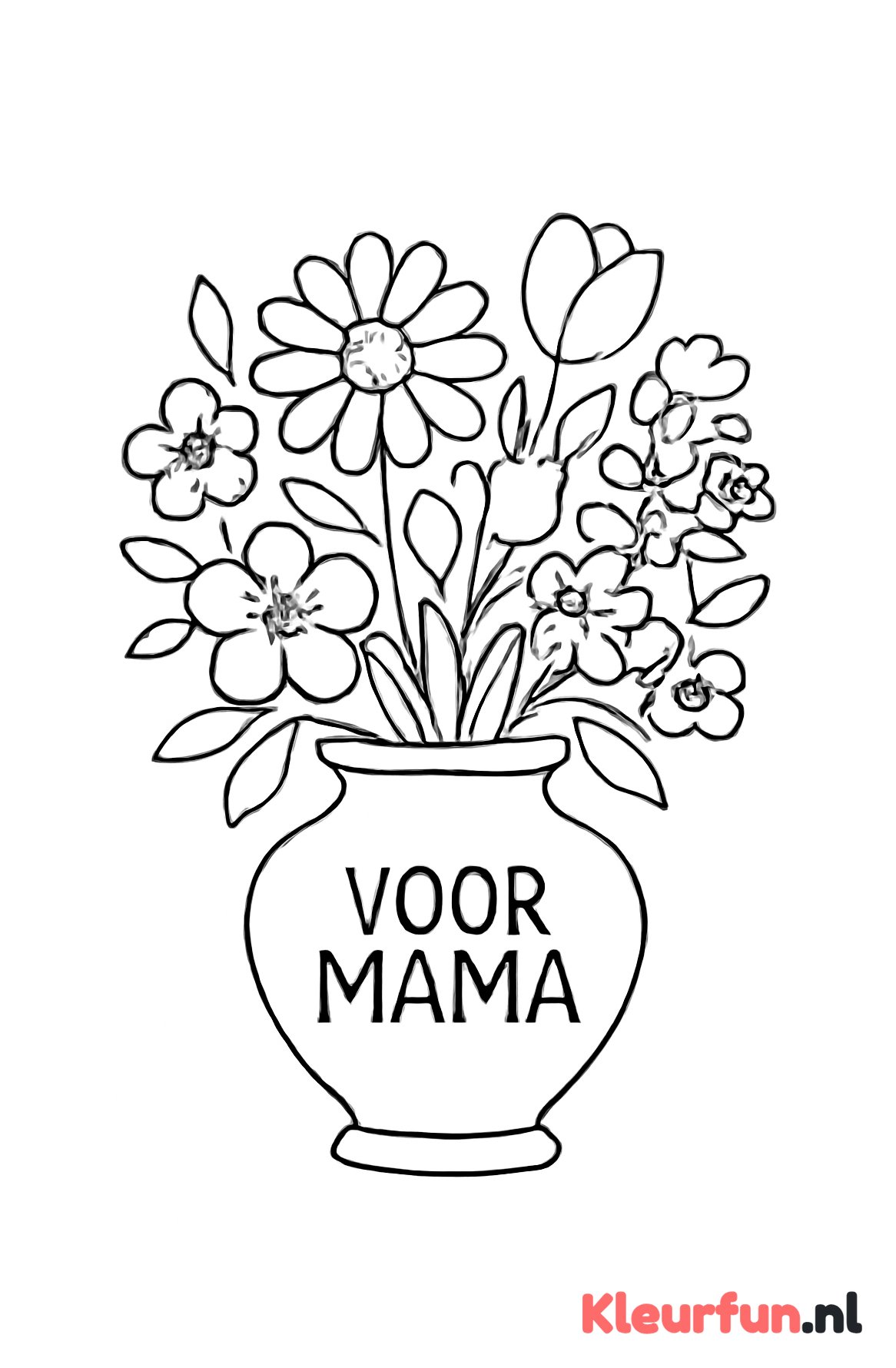 Grote vaas met Moederdagbloemen
