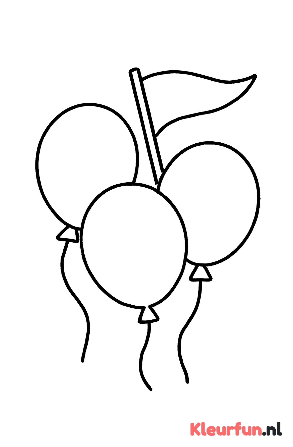 Grote feestvlag en ballonnen