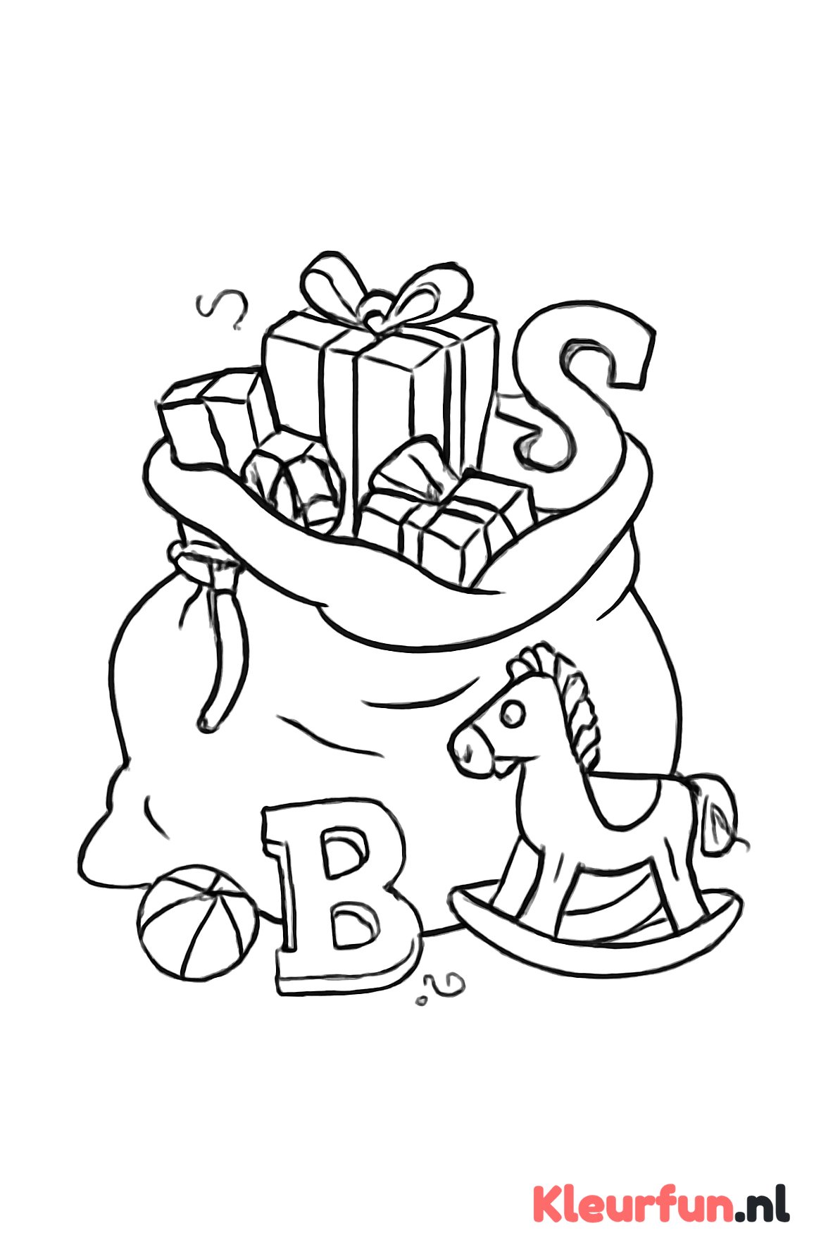 Grote zak van Sinterklaas vol cadeaus