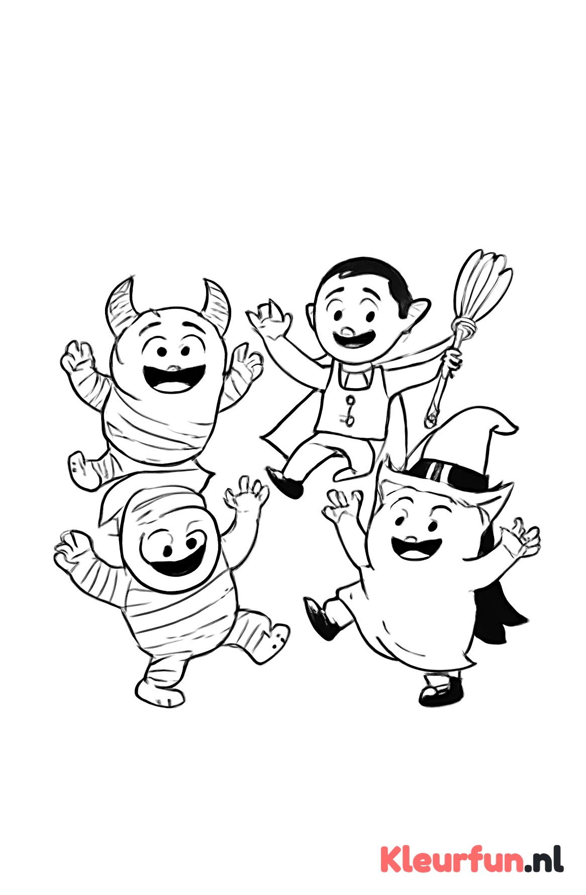 Halloween monsterfeest met dansende monsters