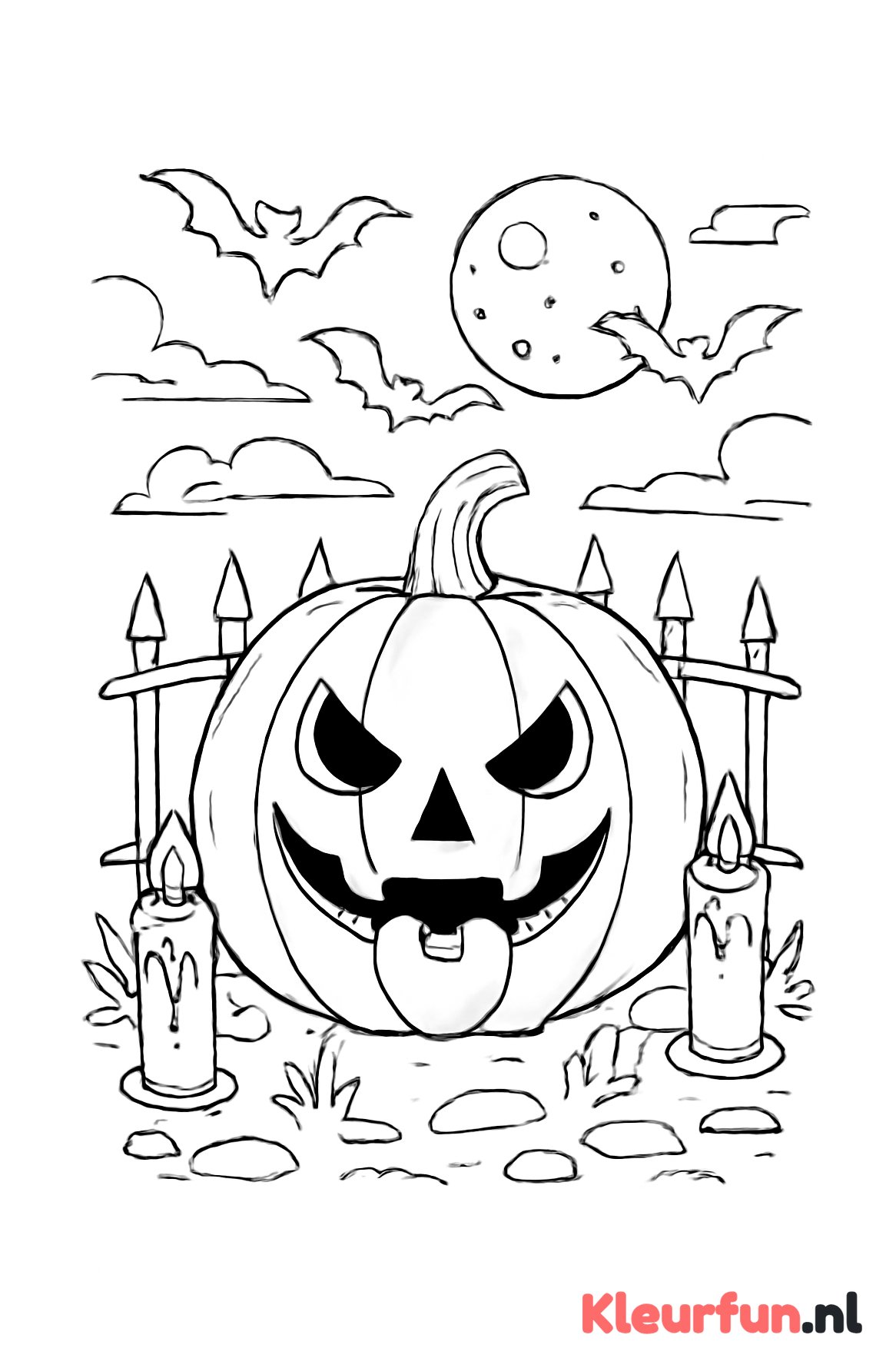 Halloween Tafereel met Pompoen