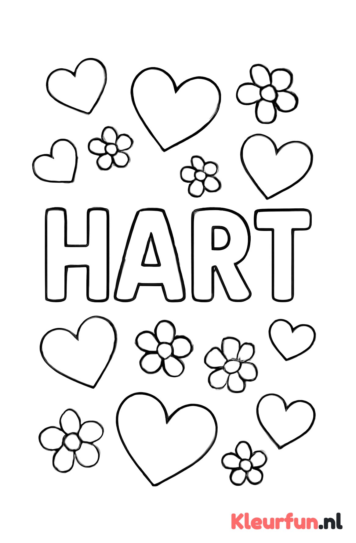 HART letters met bloemen