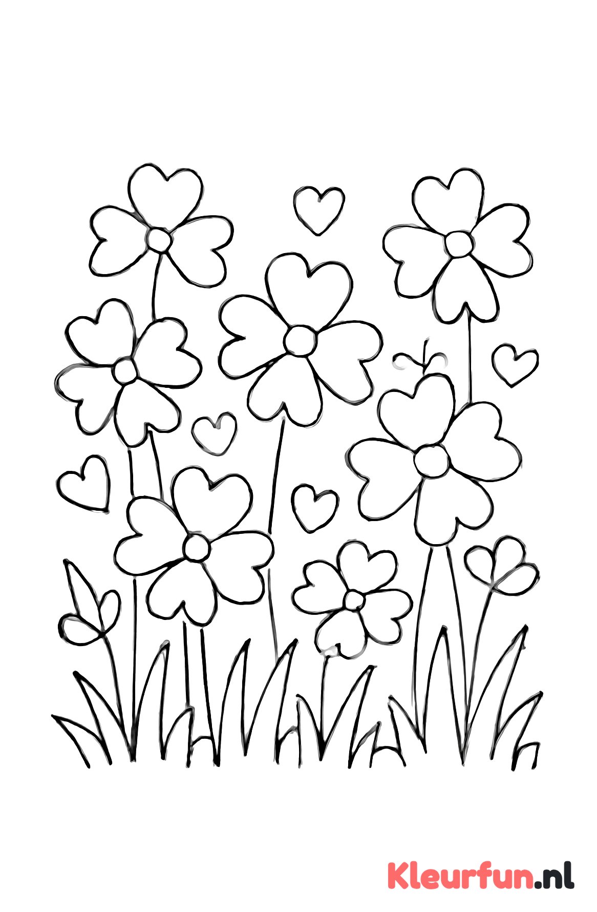 Hartjes bloemenveld