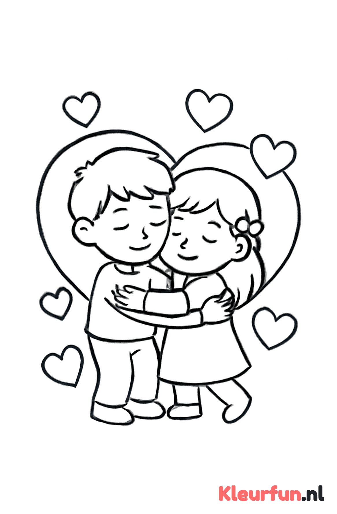 Hartjes en omhelzing - liefdevolle valentijnssfeer