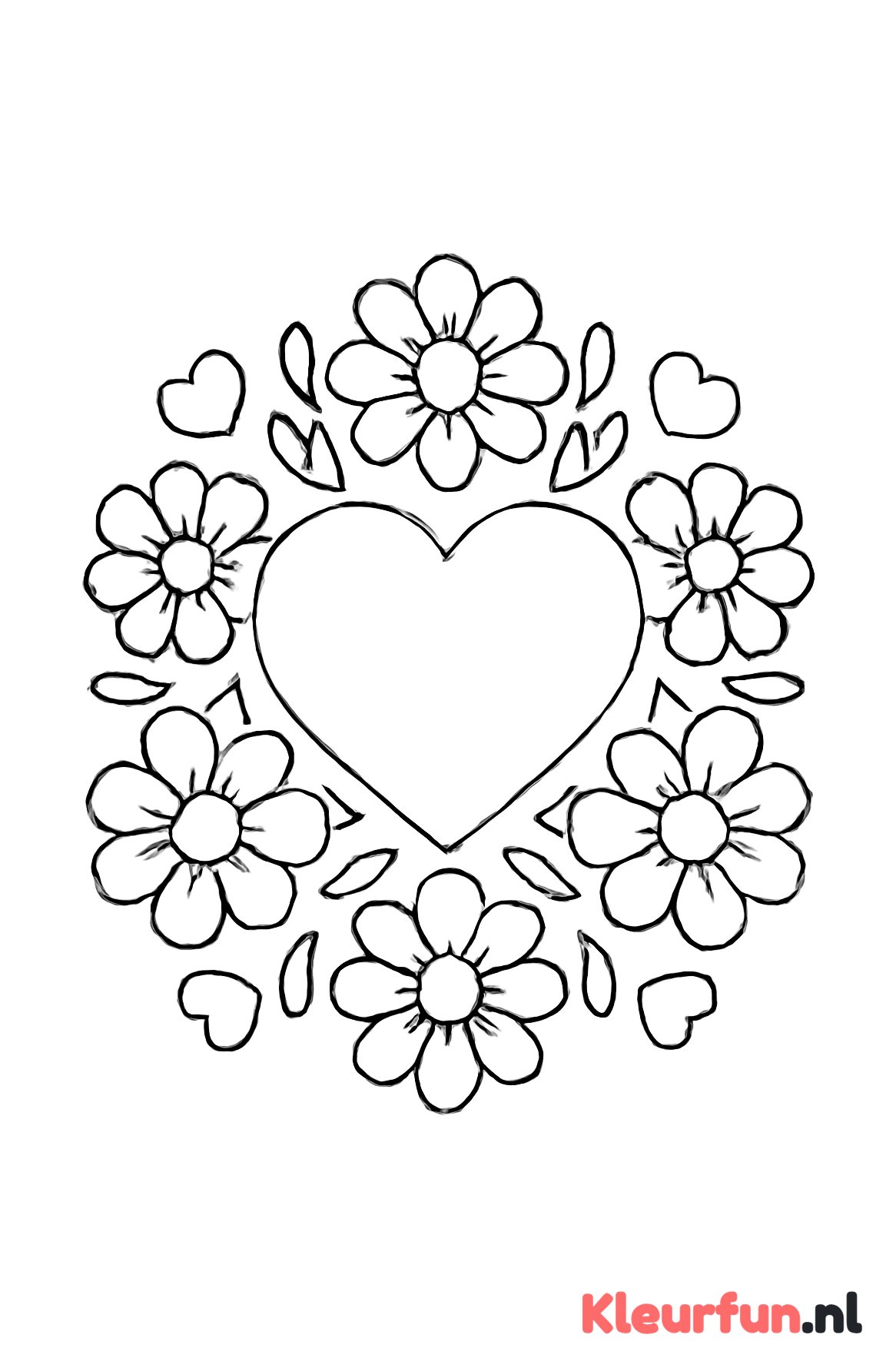 Hartjesmandala met bloemmotieven
